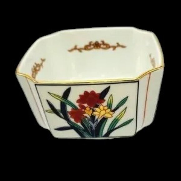Vintage Gold Imari Porcelain Rice Serving Bowl Made in Japan Floral - Picture 3 of 9